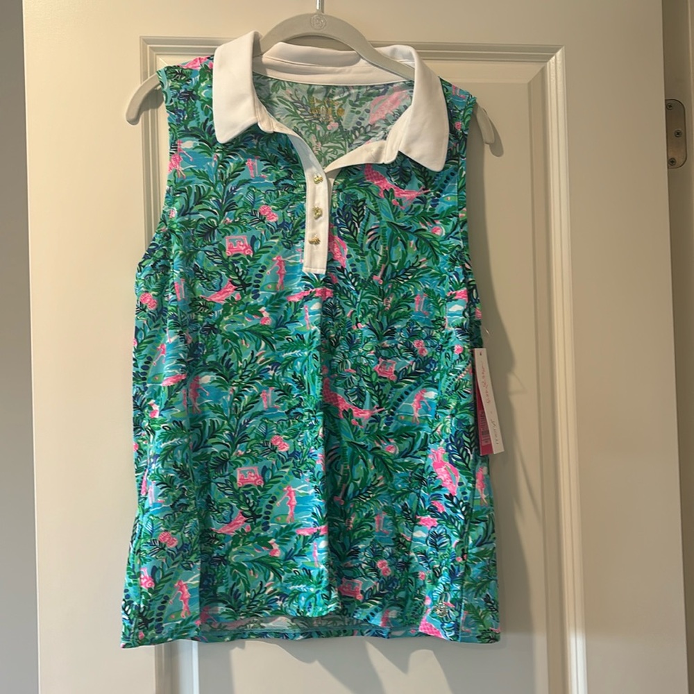 NWT Lilly Pulitzer Sz XL Sleeveless Golf Polo